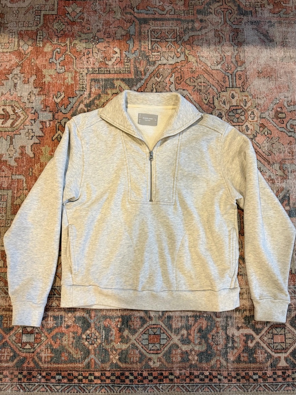 Everlane Heather Gray Half-Zip Pullover Sweatshirt